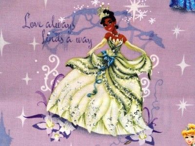   Princess Rapunzel Tiana Cinderella Stars Castle Moon Fabric BTY  