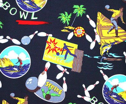 Bowling Pin Strike Retro Hawaiian Shirt Tall 2XLT  