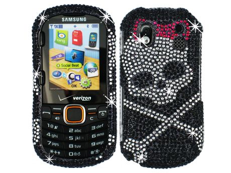 RHINESTONE BLING FACEPLATE HARD CASE COVER SAMSUNG INTENSITY 2 U460 