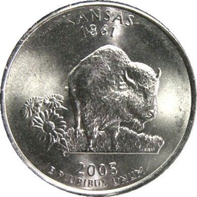 elf State Quarter Kansas 2005D Buffalo Bison  