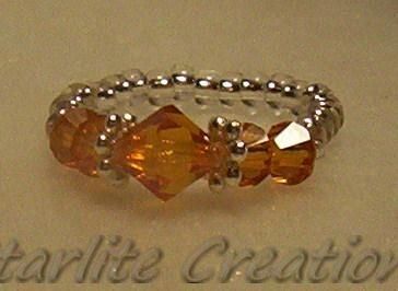 Toe Ring ~ Swarovski Birthstone ~ November ~ Topaz  