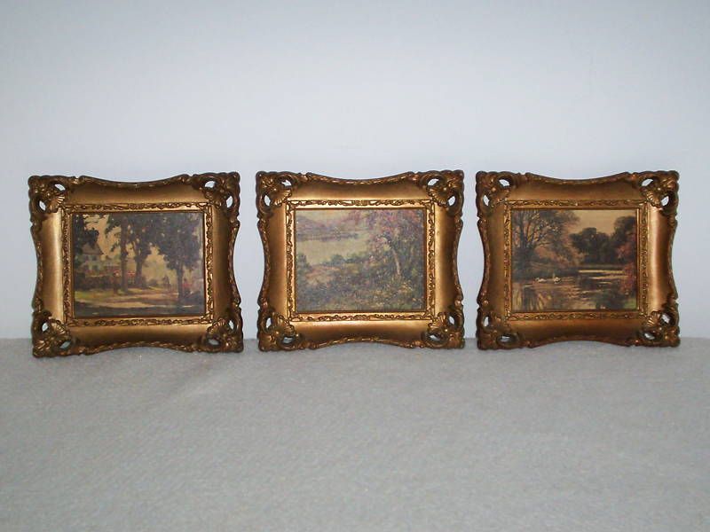 Vintage Turner Mfg.Co. Framed Pictures Set of 3  